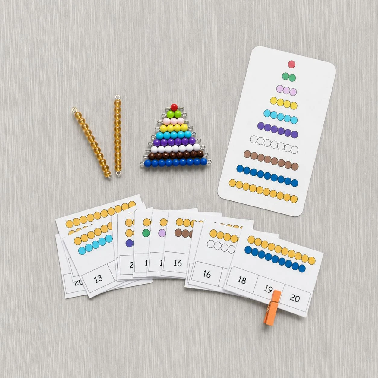 Kit de dénombrement avec perles Montessori